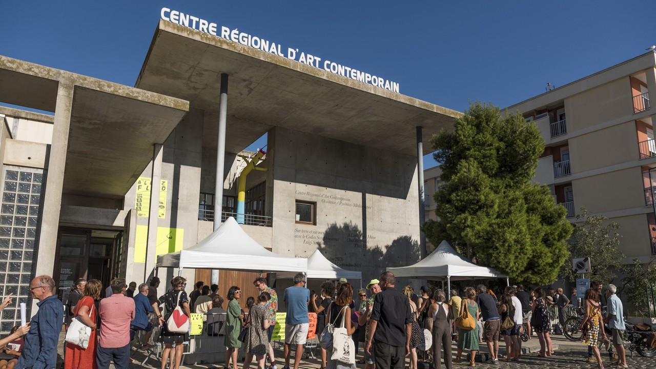 DCA - centre d'art - Crac Occitanie, vue de la façade en août 2021. Photo : Cyril Boixel.
