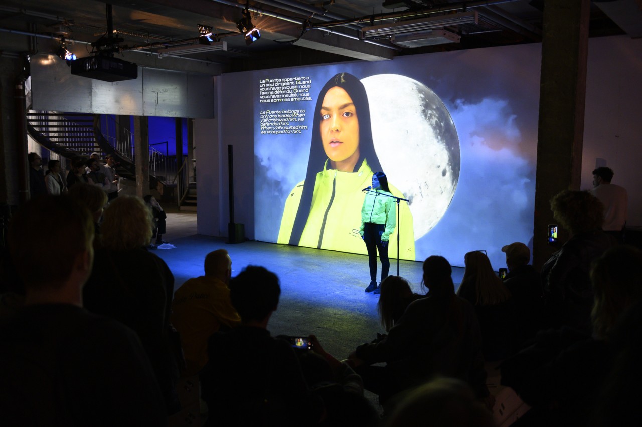 Sara Sadik, Allo le bled, performance, 2019, Festival Do Disturb, programmation Triangle France - Astérides, Palais de Tokyo, Paris
