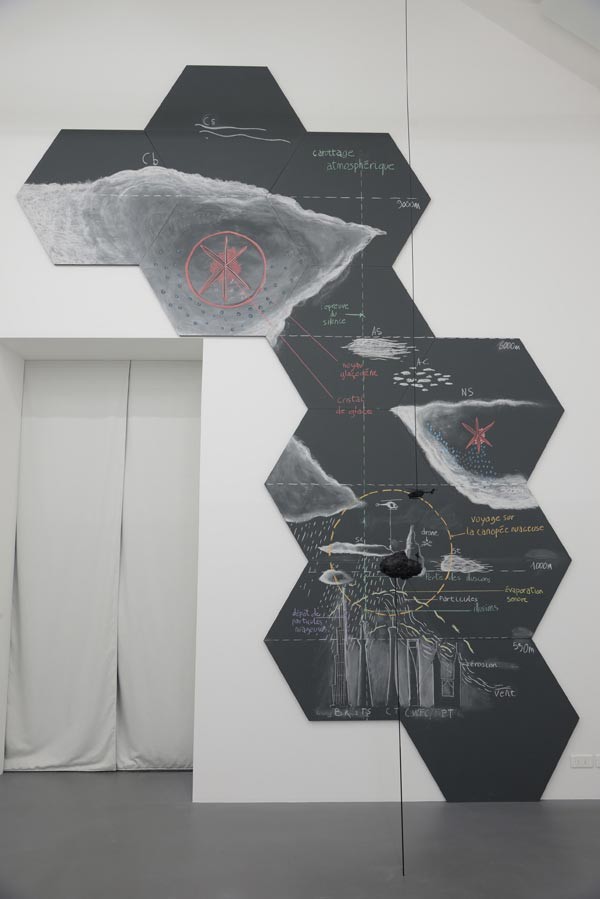 Abraham Poincheval, Étude pour marcher sur la canopée nuageuse, 2012