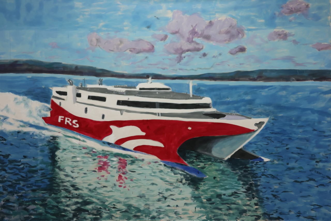 Peinture représentant un ferry