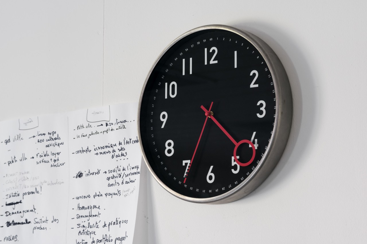 Matthieu Saladin, Horloge lestée, 2019