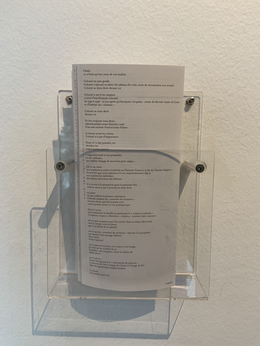 Magalie Vaz, Lettres aux fantômes, 2025