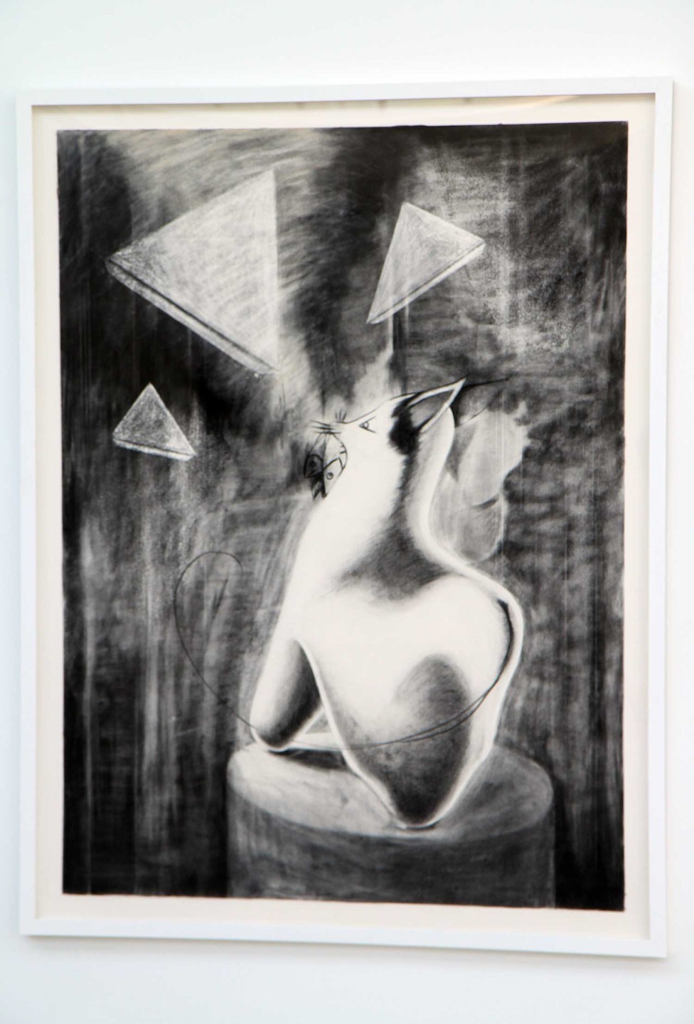 Dessin de la série Night Sound, 2013, crayon noir, pierre noire, fusain, pastel sec et encre sur papier Arches, 160 × 120 cm.