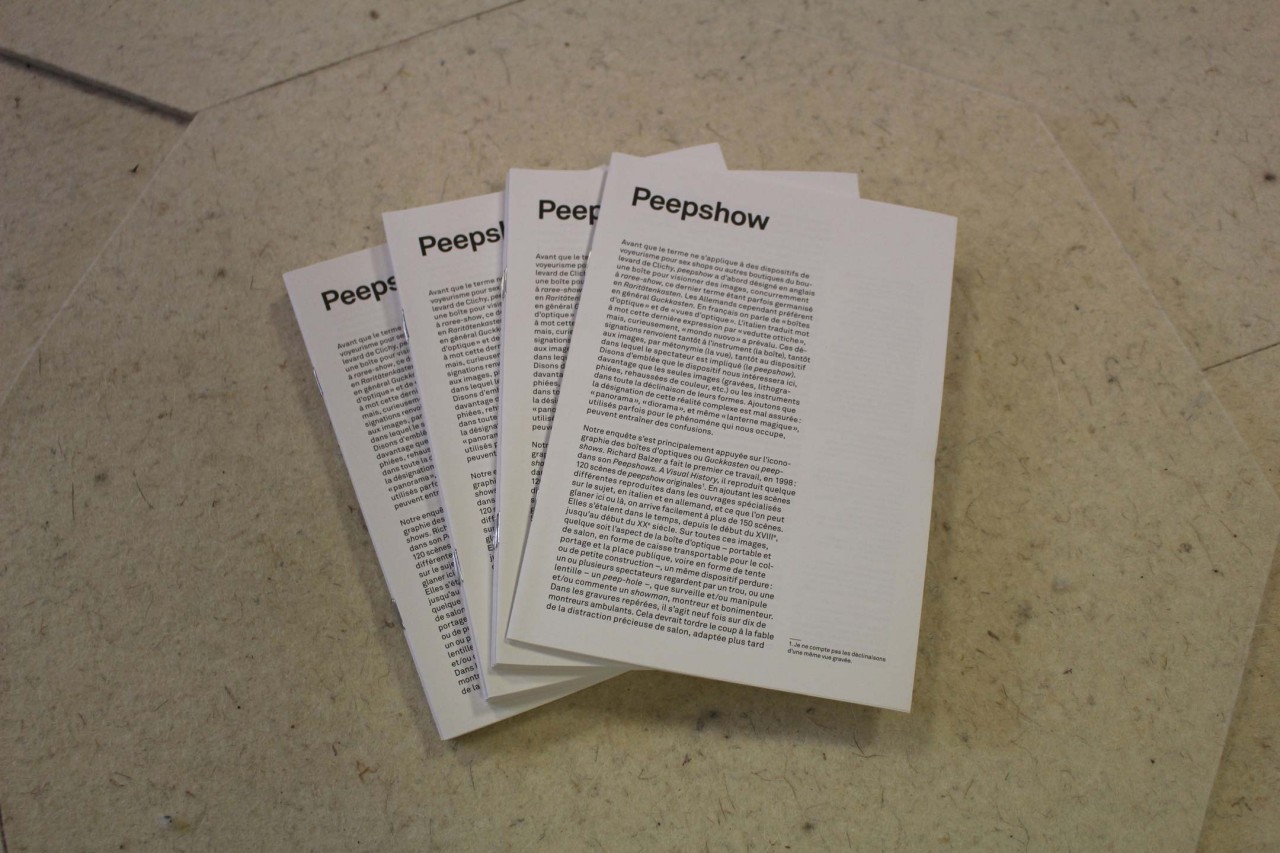 documentation céline duval, Peepshow, 2014