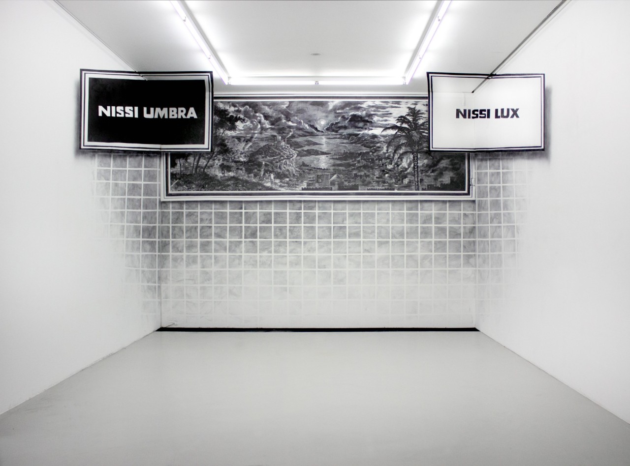 Jean-Philippe ROUBAUD, Seulement l’ombre, 2024. Wall drawing au graphite - oeuvre in situ. Production Espace de l’Art Concret